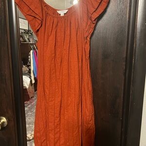 Time and Tru Women's Rust and green (2 Dresses) Midi Dress